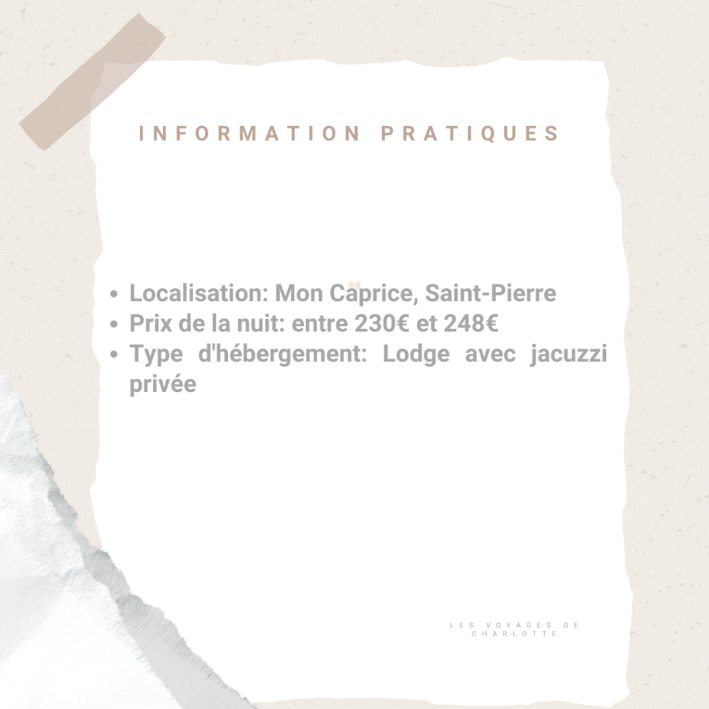 Informations pratiques Lodge Palmae